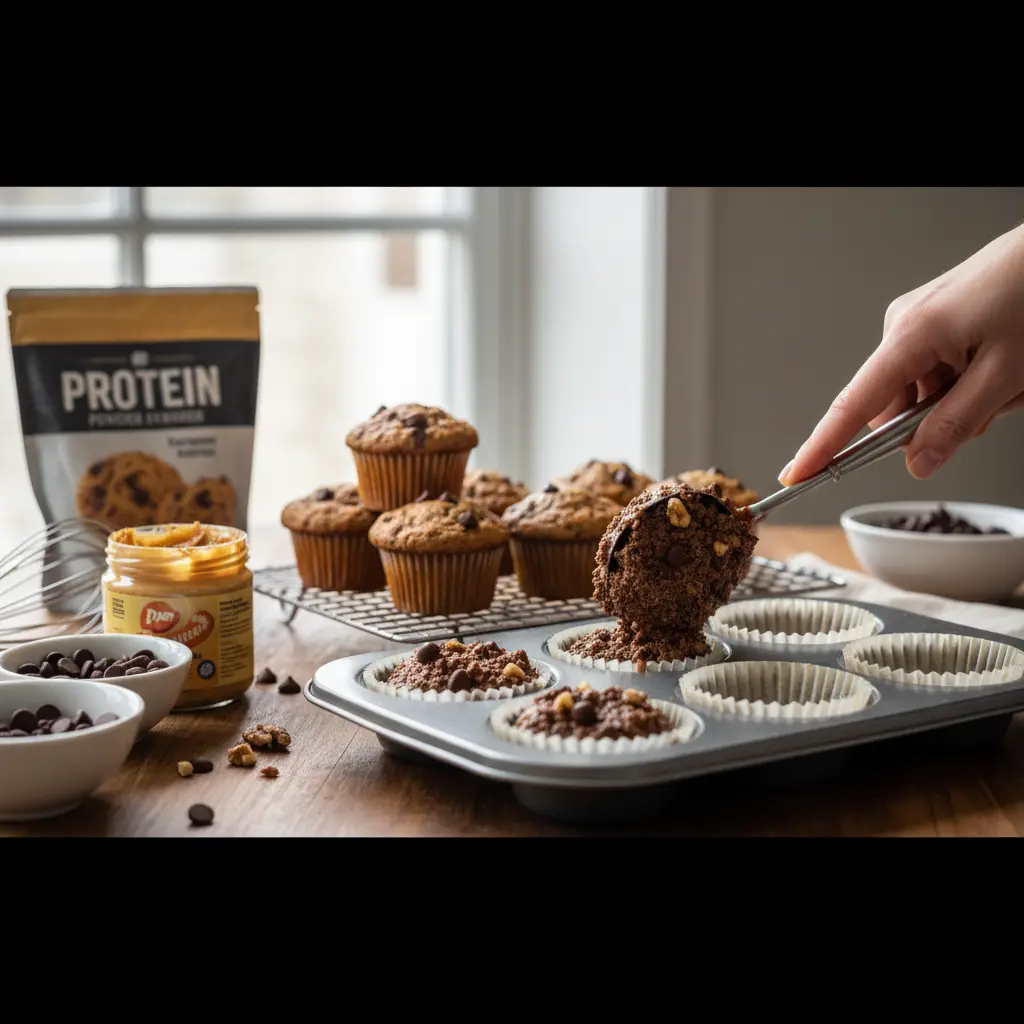 12-Minute Chocolate Chip Protein Muffins: The Perfect Meal Prep — detail