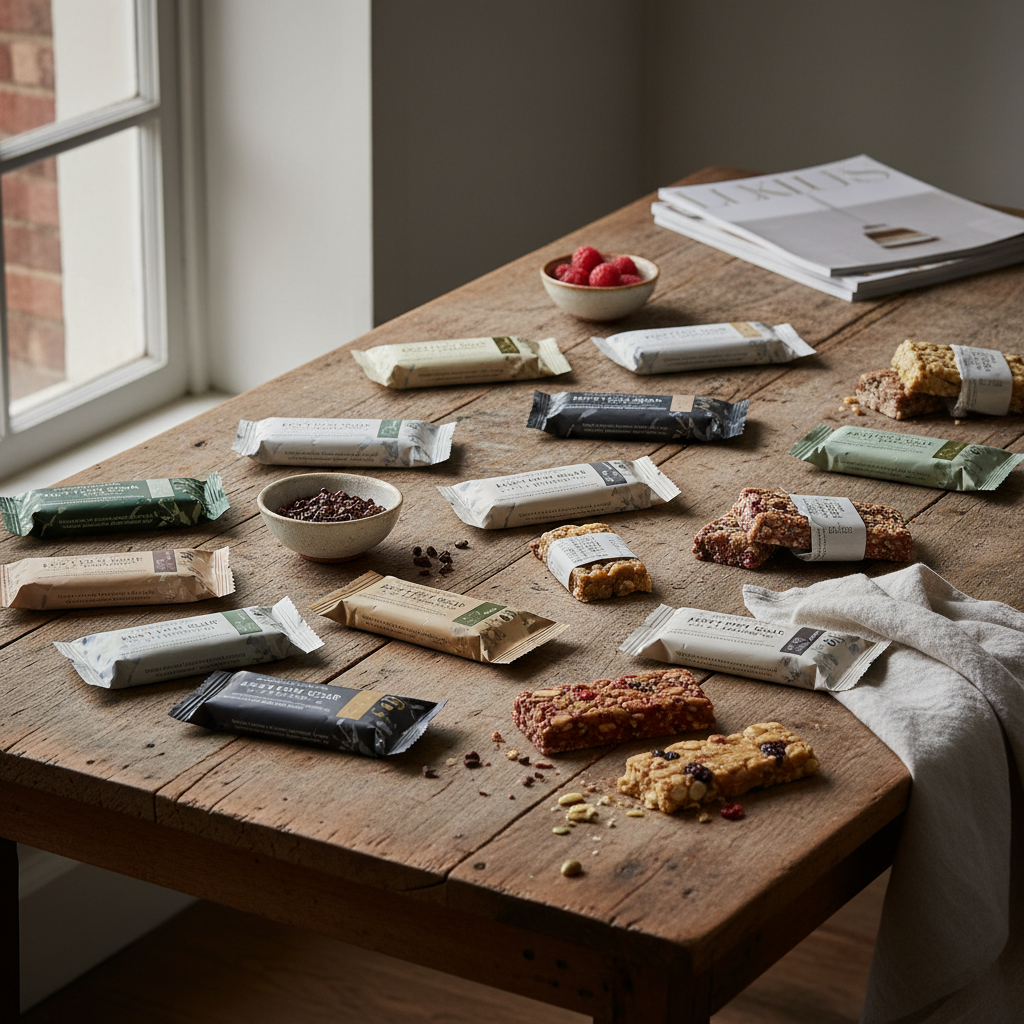 Ilustração editorial: 15 Best Low Sugar Protein Bars That Actually Taste Good