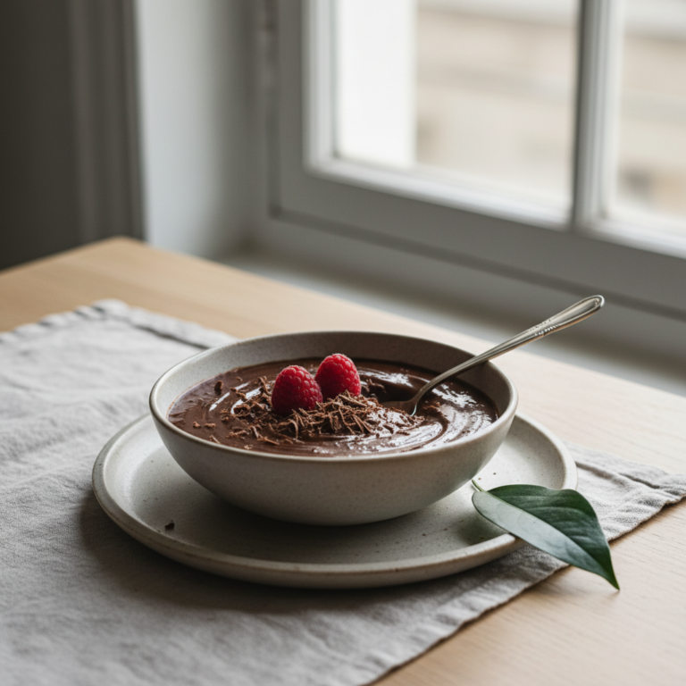 Ilustração editorial: 30g Protein Chocolate Pudding: The 12-Minute Air Fryer Hack