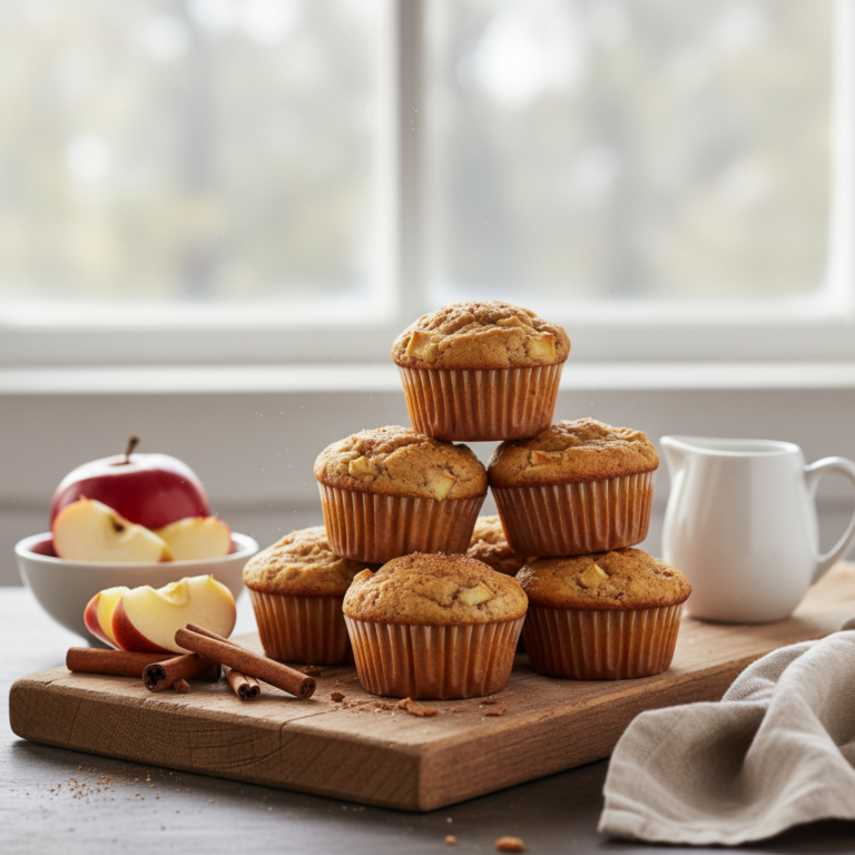 Ilustração editorial: 5-Ingredient Apple Protein Muffins: Ready in 12 Minutes