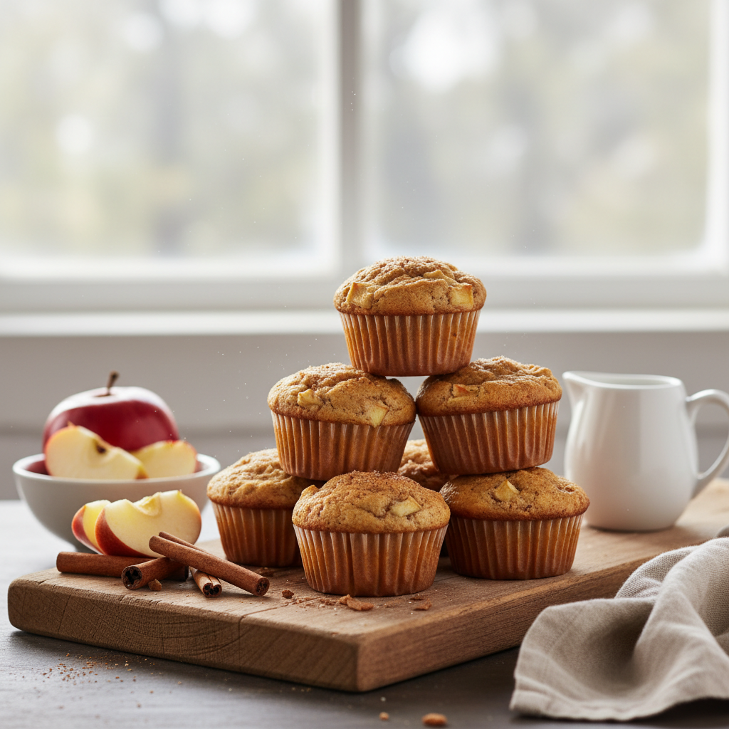 Ilustração editorial: 5-Ingredient Apple Protein Muffins: Ready in 12 Minutes