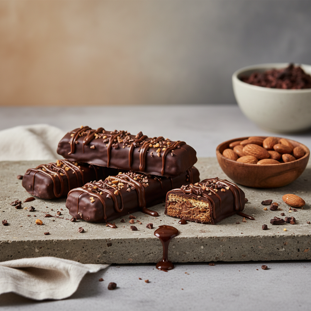 Ilustração editorial: 5-Ingredient Chocolate Protein Bars: The Air Fryer Method