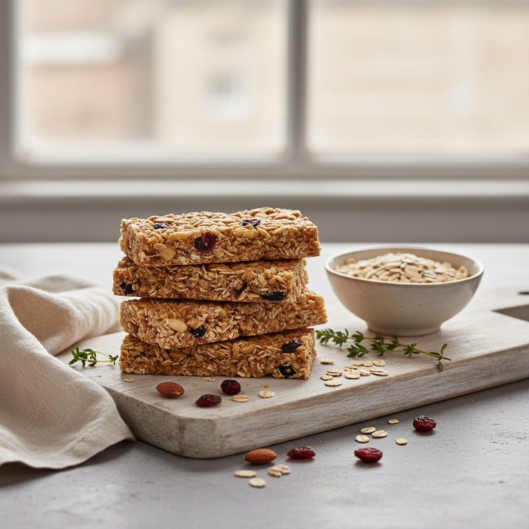 Ilustração editorial: 5-Ingredient Protein Bars with Oats: My 12-Minute Air Fryer Method