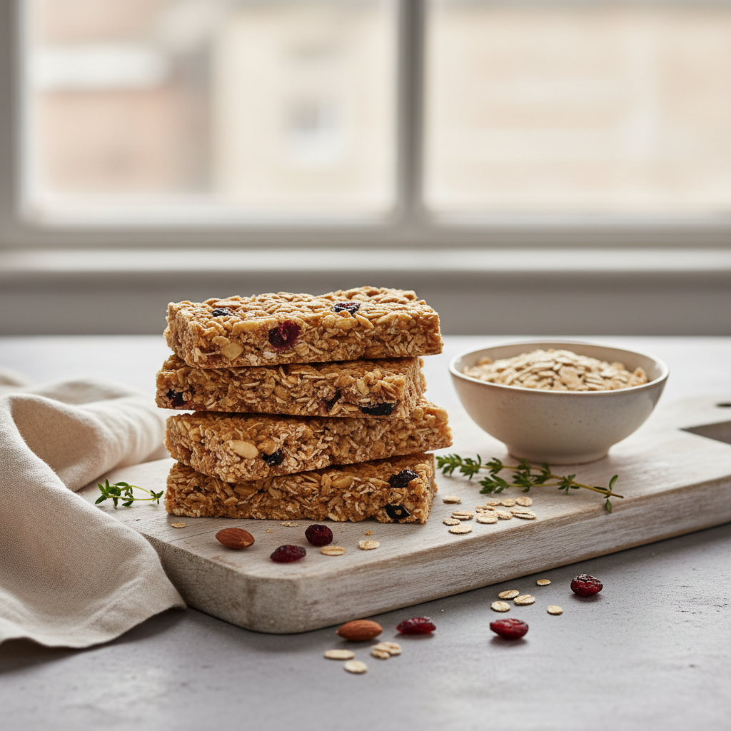 Ilustração editorial: 5-Ingredient Protein Bars with Oats: My 12-Minute Air Fryer Method