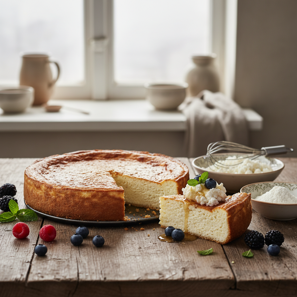 Ilustração editorial: 7-Ingredient Cottage Cheese Cheesecake Protein: A Low-Carb Treat