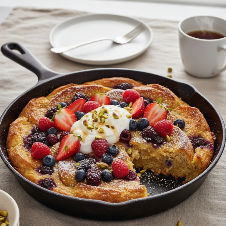 Ilustração editorial: Berry French Toast Casserole: 12-Minute Low-Carb Breakfast