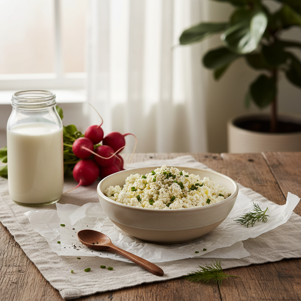 Ilustração editorial: Best Cottage Cheese Substitute for 100% Low-Carb Success