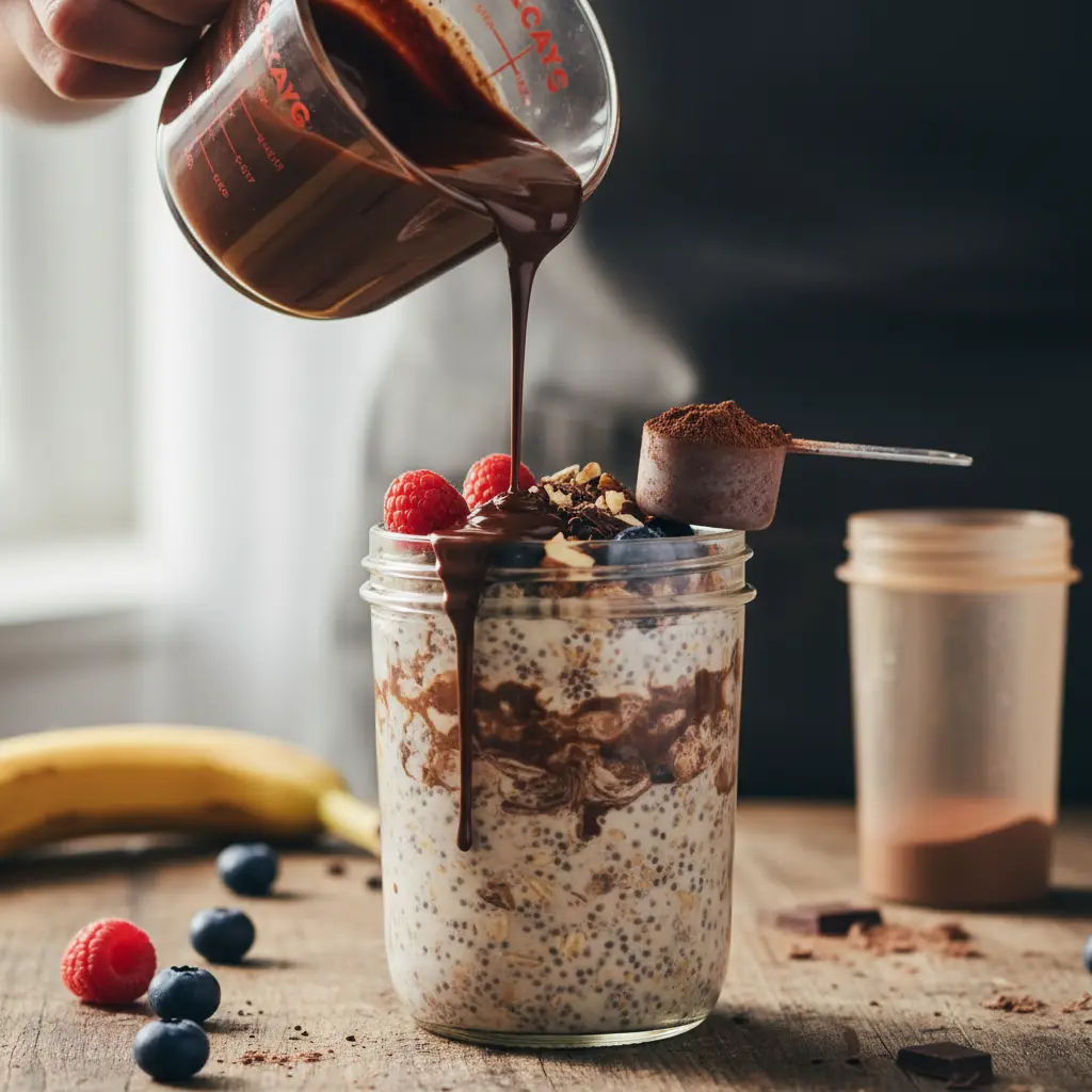 Chocolate Overnight Oats: 5-Minute High Protein Prep — detail