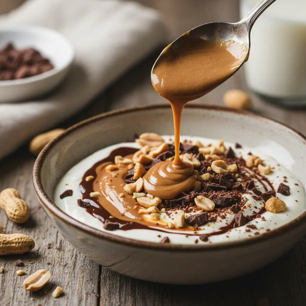Chocolate Peanut Butter Yogurt Bowl: 3-Step Low-Carb Fuel — detail