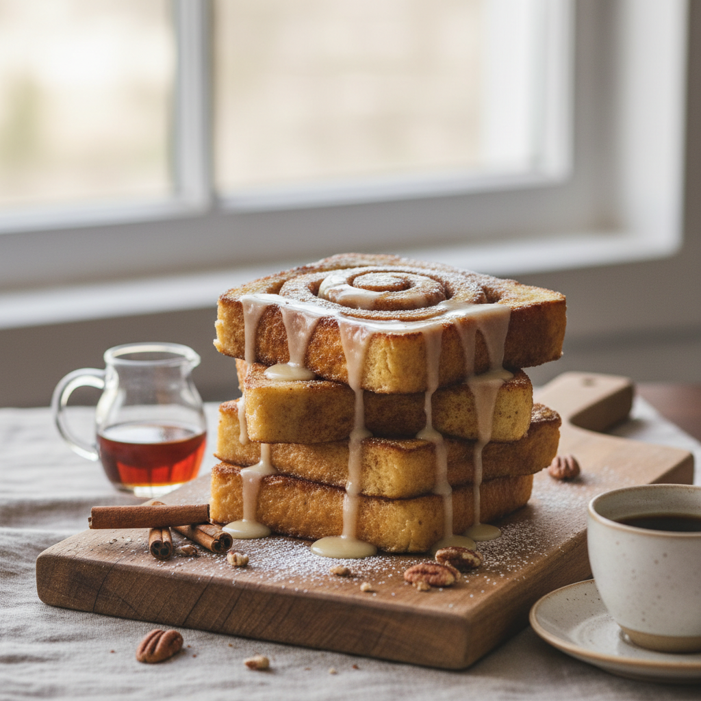 Ilustração editorial: Cinnamon French Toast: 12-Minute High-Protein Air Fryer Hack