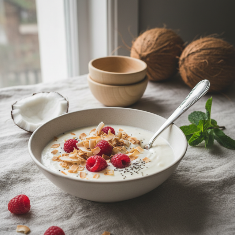 Ilustração editorial: Coconut Protein Pudding: 5-Minute Low-Carb Dessert