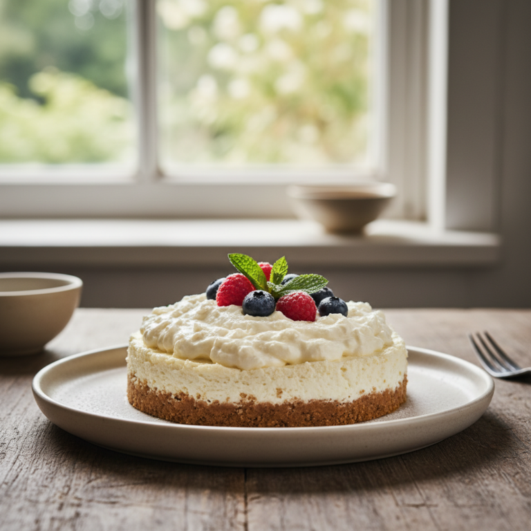 Ilustração editorial: Cottage Cheese Cheesecake No Bake: 3 Steps for High-Protein Bliss