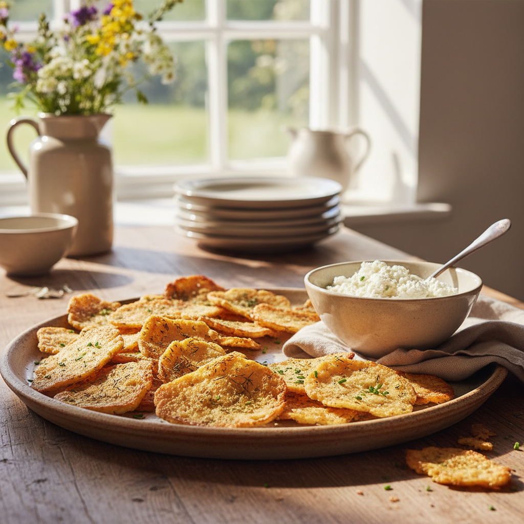 Ilustração editorial: Cottage Cheese Chips: Get Crispy Results in 12 Minutes