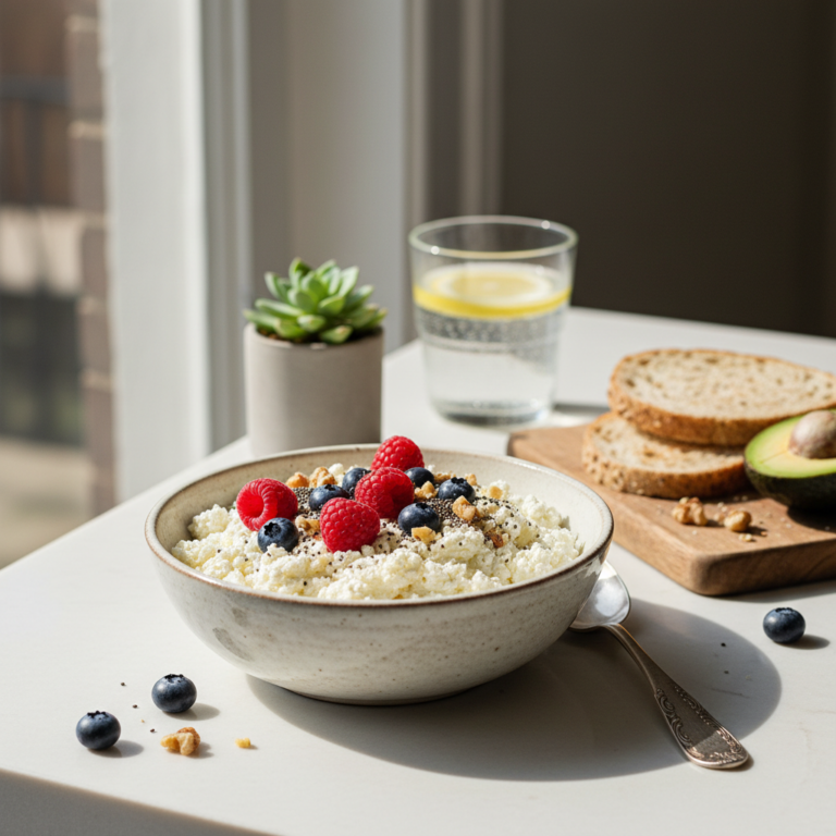 Ilustração editorial: Cottage Cheese for Weight Loss: The 3-Step High-Protein Method