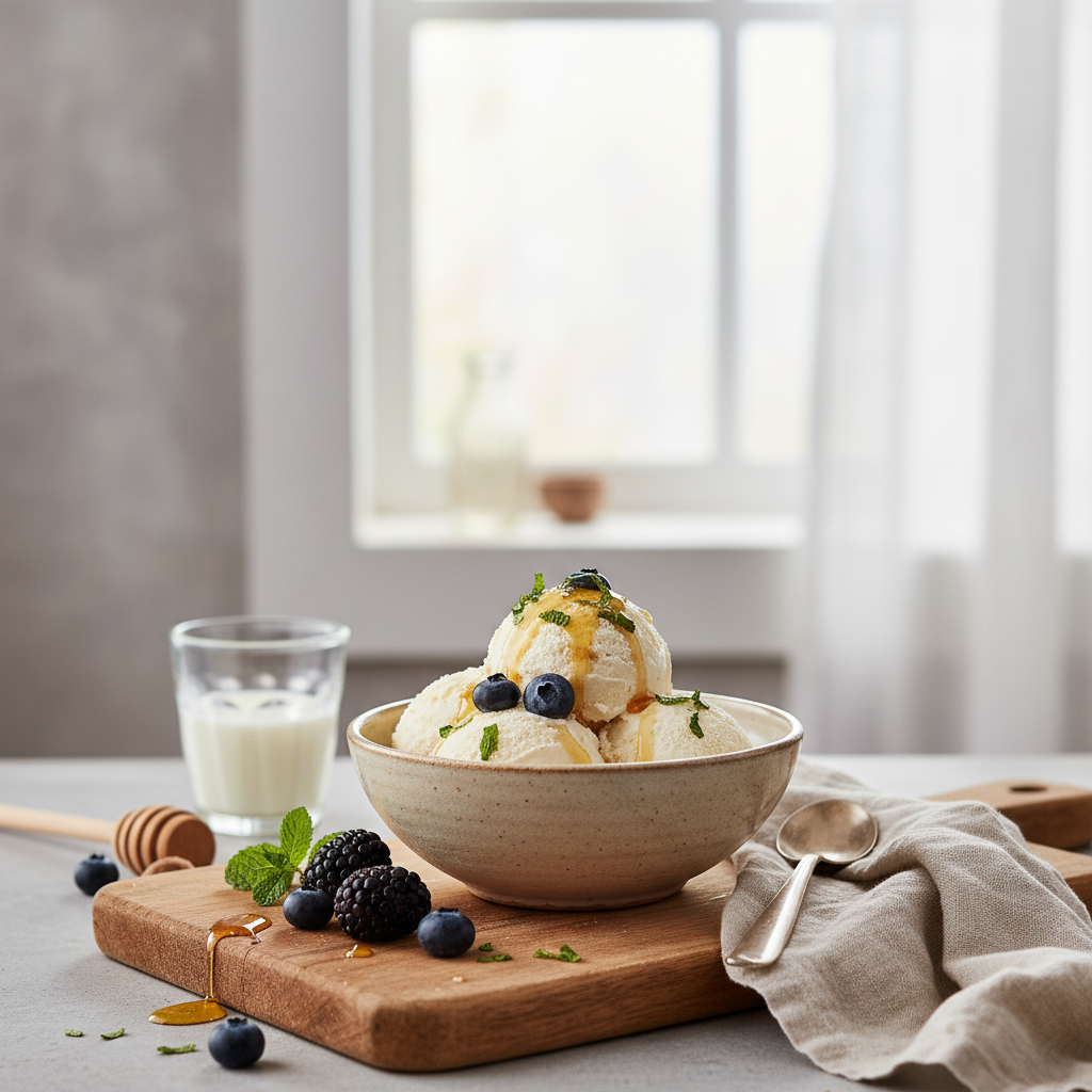 Ilustração editorial: Cottage Cheese Ice Cream No Churn: 1 High-Protein Treat