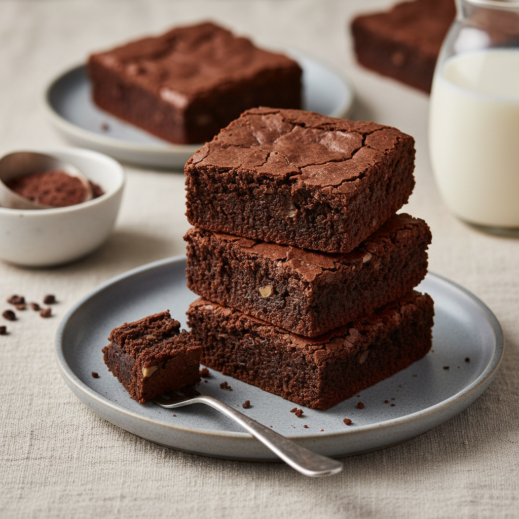 Ilustração editorial: Fudgy Protein Brownies: 12-Minute Air Fryer Delight