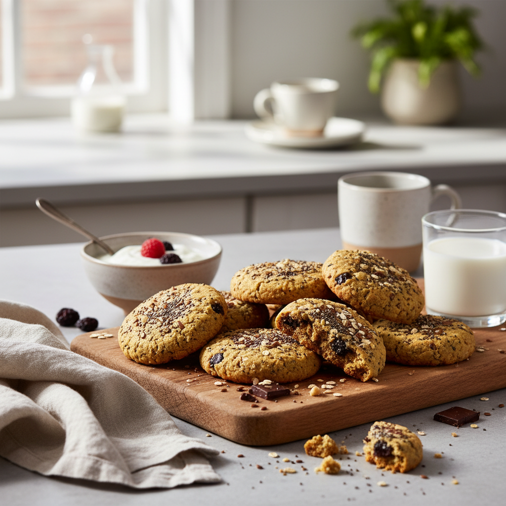 Ilustração editorial: Healthy Protein Cookies: 12-Minute Air Fryer Guide