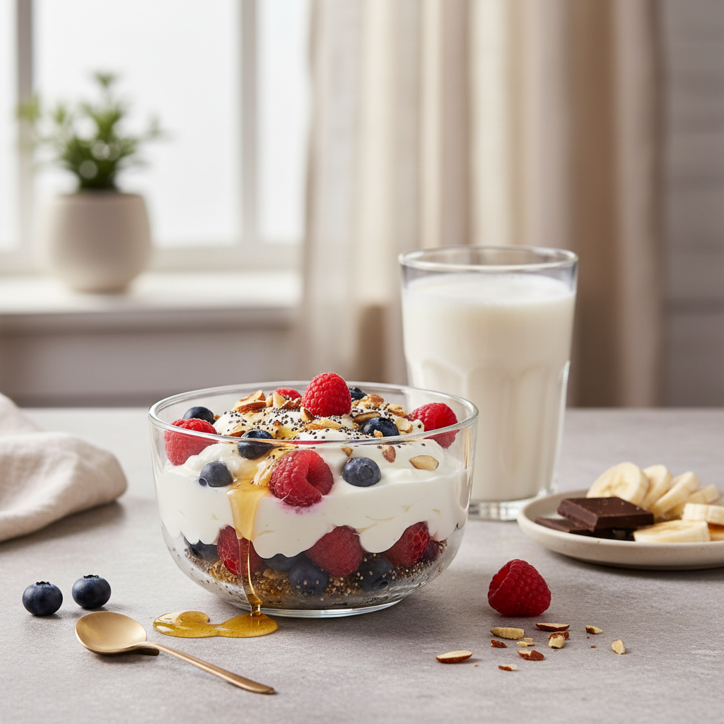 Ilustração editorial: High Protein Breakfast Dessert: 3 Ways to Satisfy Cravings