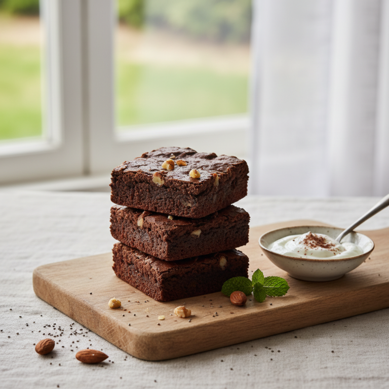 Ilustração editorial: High Protein Brownies: 12-Minute Air Fryer Method