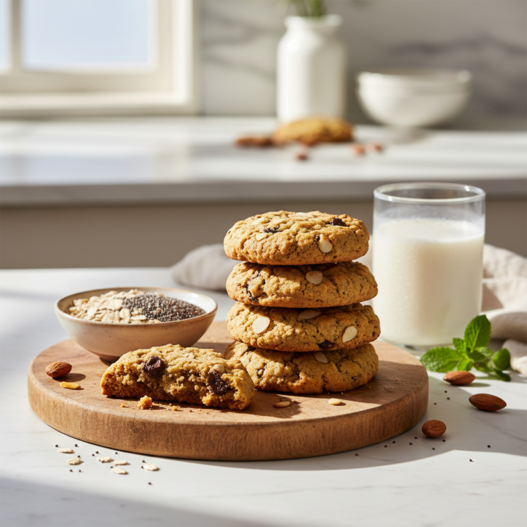 Ilustração editorial: High Protein Cookies: 4 Easy Steps for Low-Carb Treats