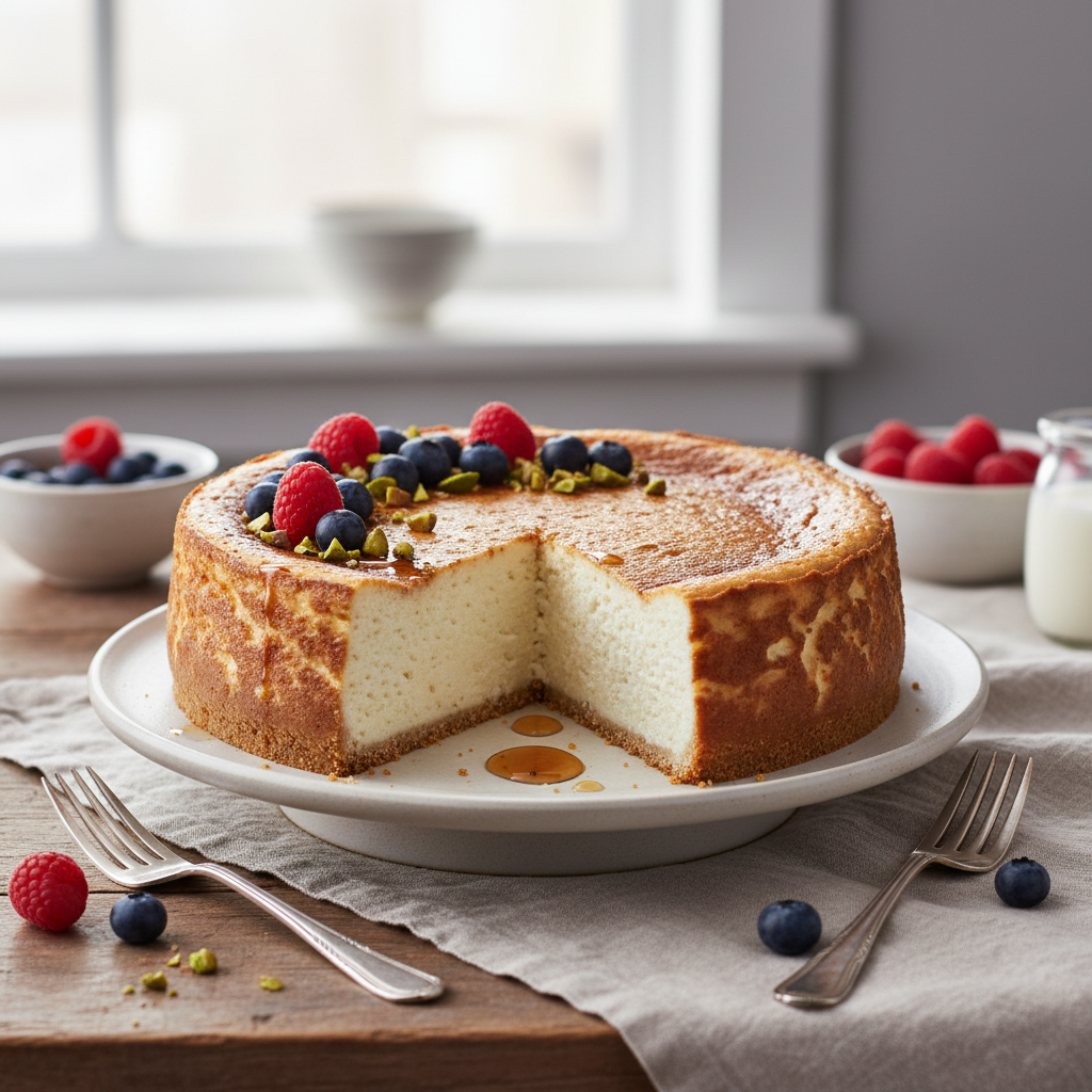Ilustração editorial: High Protein Cottage Cheese Cheesecake: 25g Protein Recipe