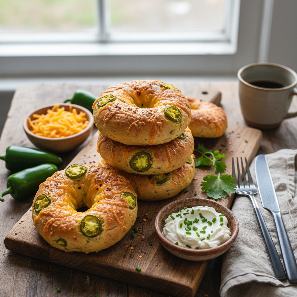 Jalapeno Cheddar Protein Bagels: 28g Protein in 22 Minutes — result