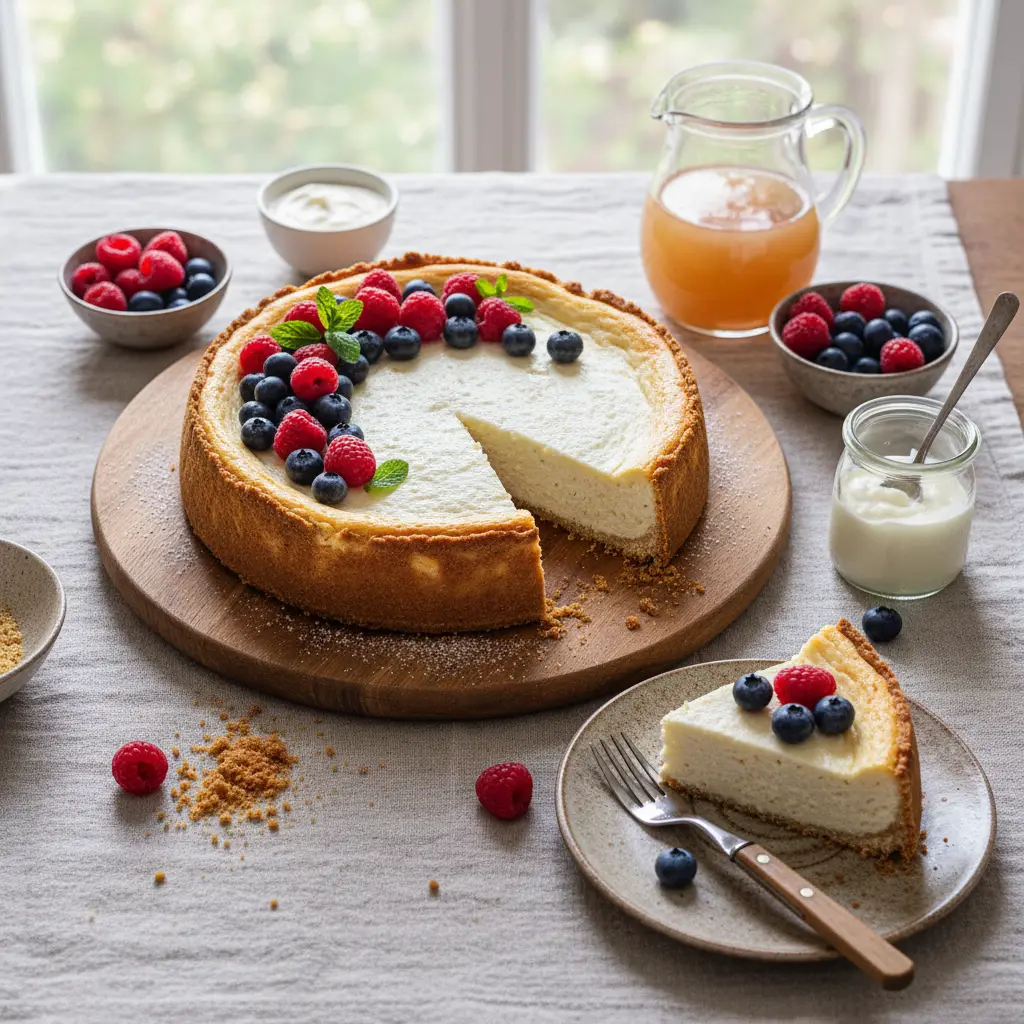 Low Sugar Cottage Cheese Cheesecake: 12-Minute Air Fryer Hack — result