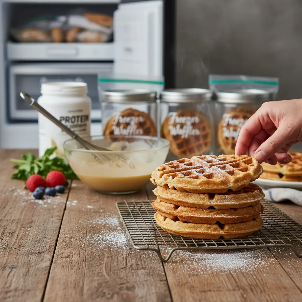 Low Sugar Protein Waffles: 4-Step Freezer-Friendly Batch — detail