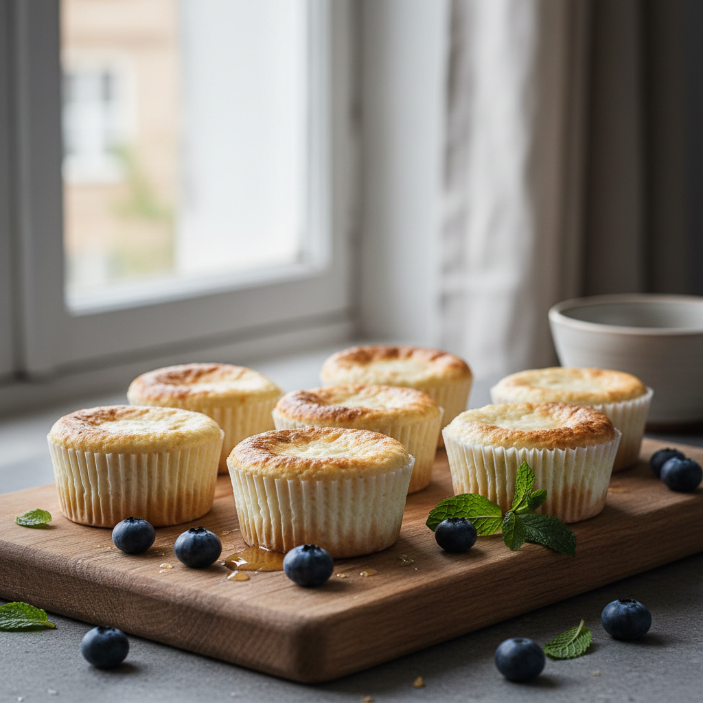 Ilustração editorial: Mini Cottage Cheese Cheesecakes: 12-Minute Air Fryer Treats