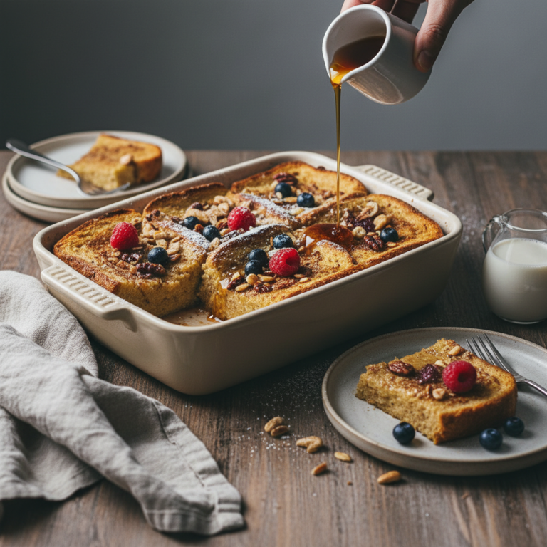 Ilustração editorial: Overnight Protein French Toast: 12-Minute Air Fryer Magic