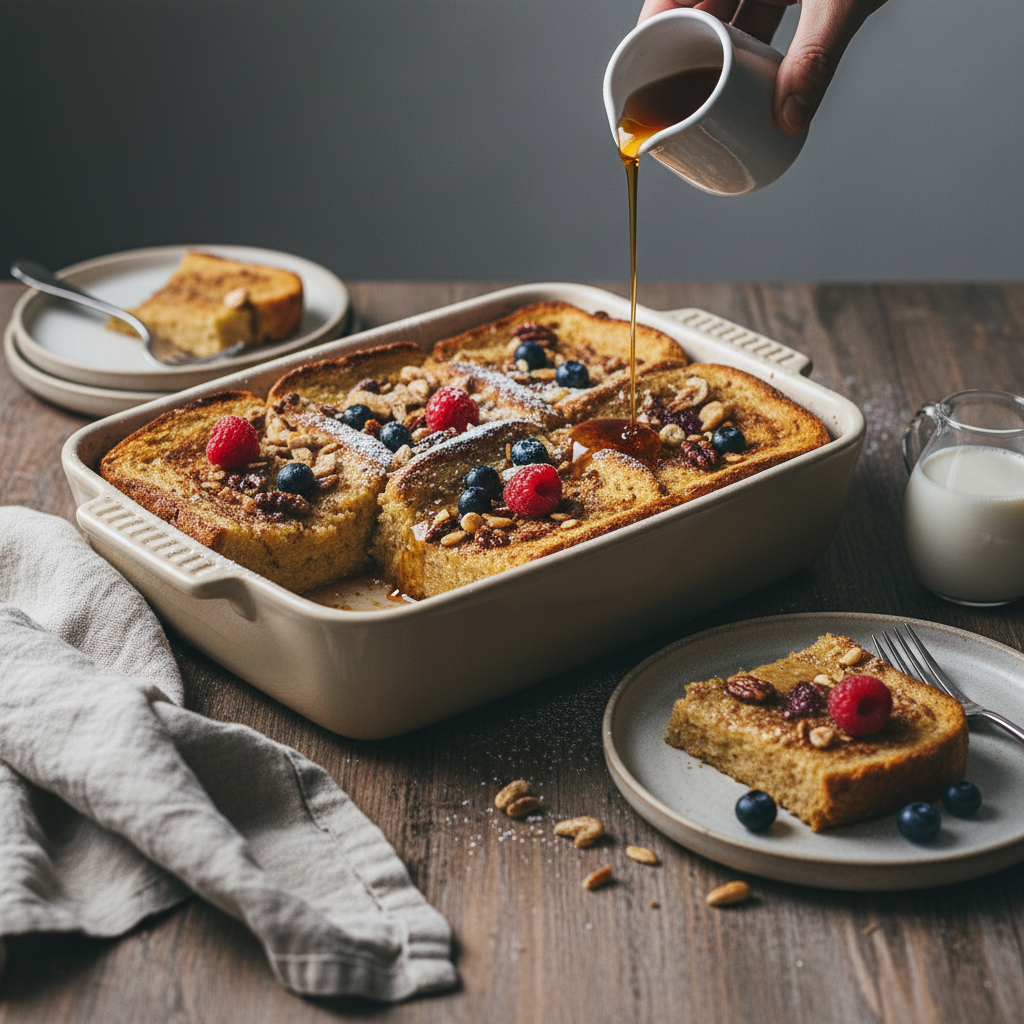 Ilustração editorial: Overnight Protein French Toast: 12-Minute Air Fryer Magic