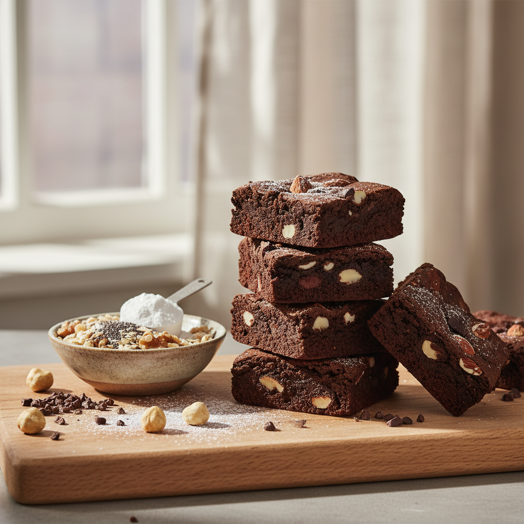 Ilustração editorial: Protein Brownies No Sugar: 12-Minute Air Fryer Magic