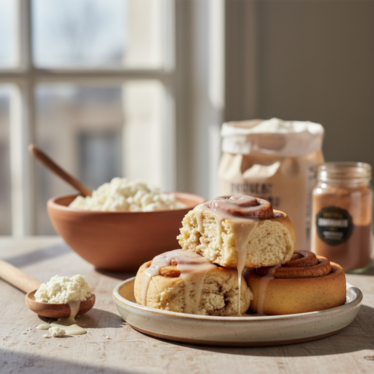 Ilustração editorial: Protein Cinnamon Rolls with Cottage Cheese: 30g Protein Fix