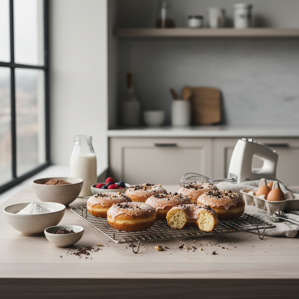 Ilustração editorial: Protein Donuts Baked Recipe: 3 Steps to Low-Carb Success