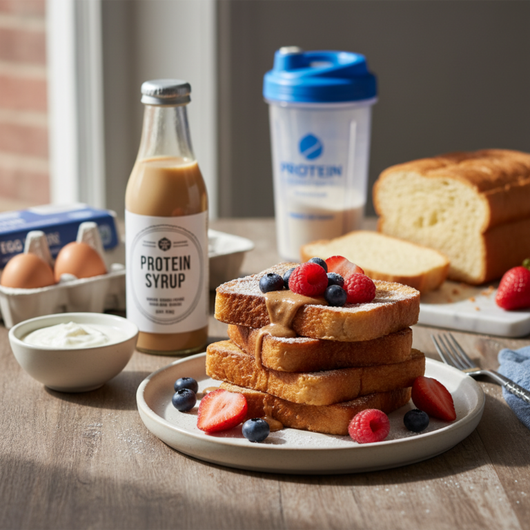 Ilustração editorial: Protein French Toast Recipe: 30g Protein in 12 Minutes