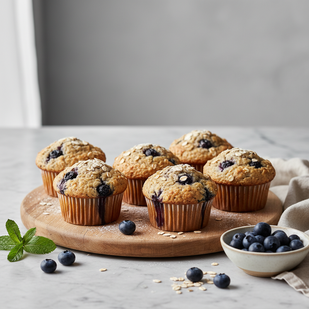 Ilustração editorial: Protein Muffins Blueberry Oat: 12-Minute Air Fryer Hack