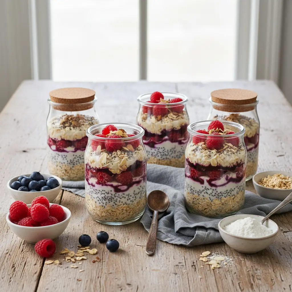 Protein Overnight Oats Meal Prep: 5 Jars in 10 Minutes — result