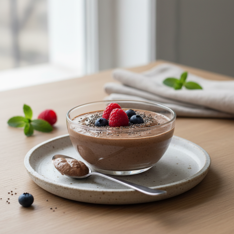 Ilustração editorial: Protein Pudding: How to Make a Creamy Low-Carb Treat in 5 Minutes