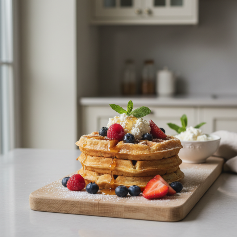 Ilustração editorial: Protein Waffles Cottage Cheese: The 12-Minute Low-Carb Method