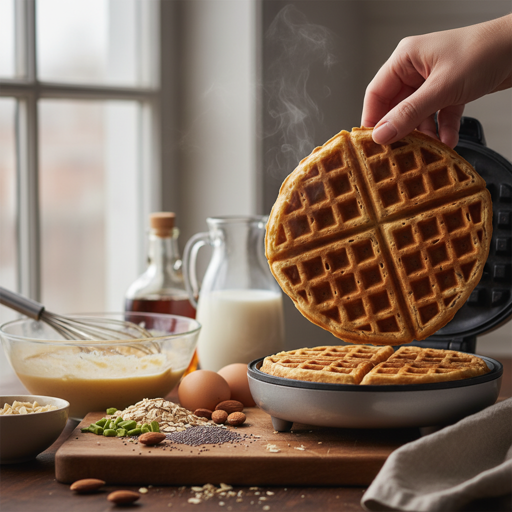 Protein Waffles No Protein Powder: 15g Macros in 12 Minutes — detail