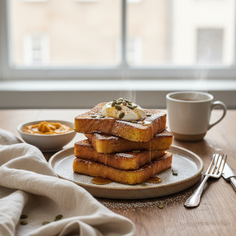 Ilustração editorial: Pumpkin French Toast: 3 Steps for Low-Carb Air Fryer Success