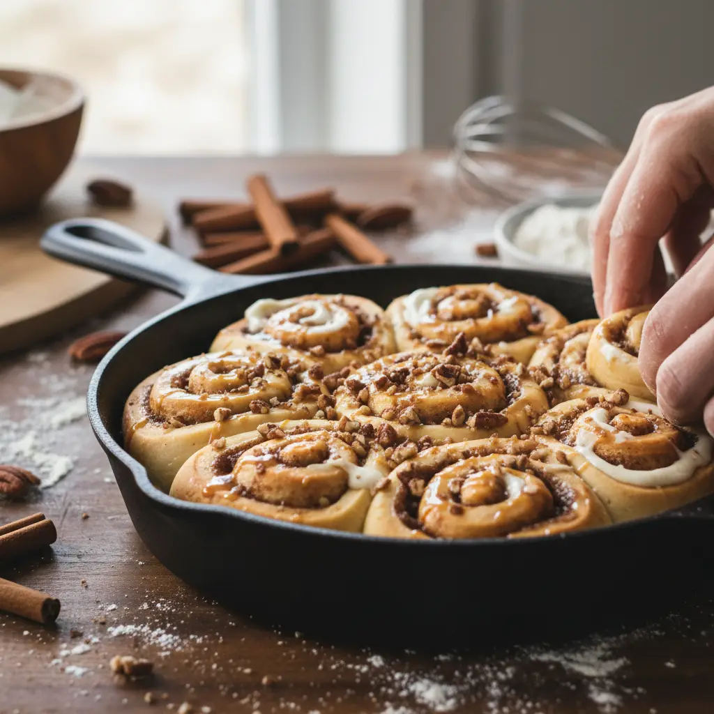 Skillet Protein Cinnamon Rolls: 20-Minute Low-Carb Breakfast — detail