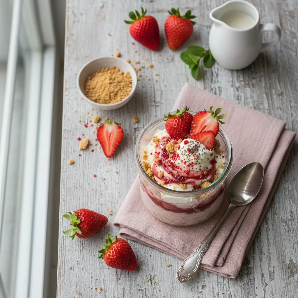 Strawberry Overnight Oats: 3-Step Low-Carb Cheesecake Bliss — result