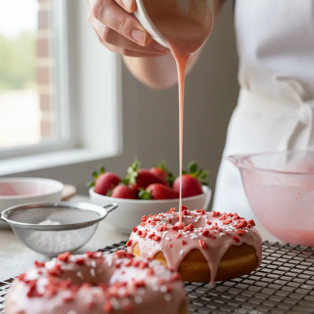 Strawberry Protein Donuts: 12-Minute Low-Carb Air Fryer Treat — detail