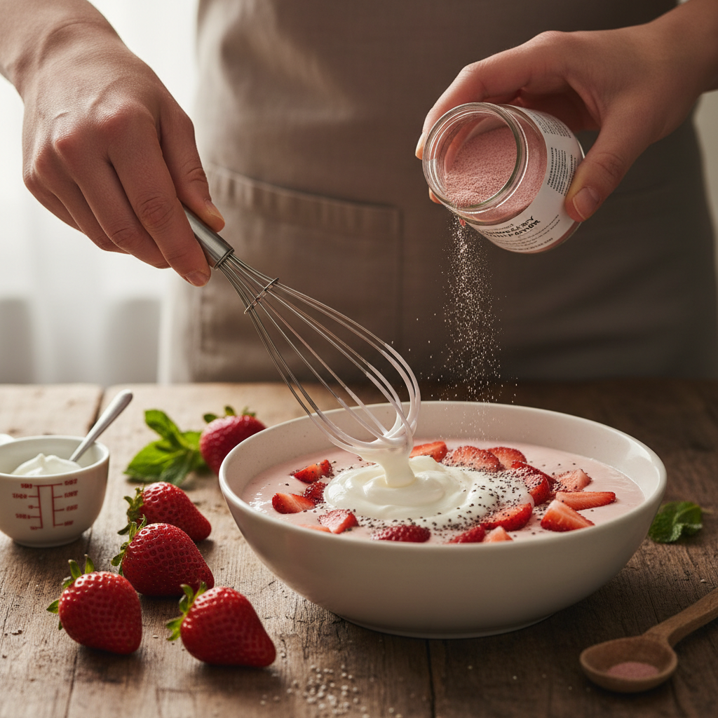 Strawberry Protein Pudding: 3 Steps to Sugar-Free Success — detail