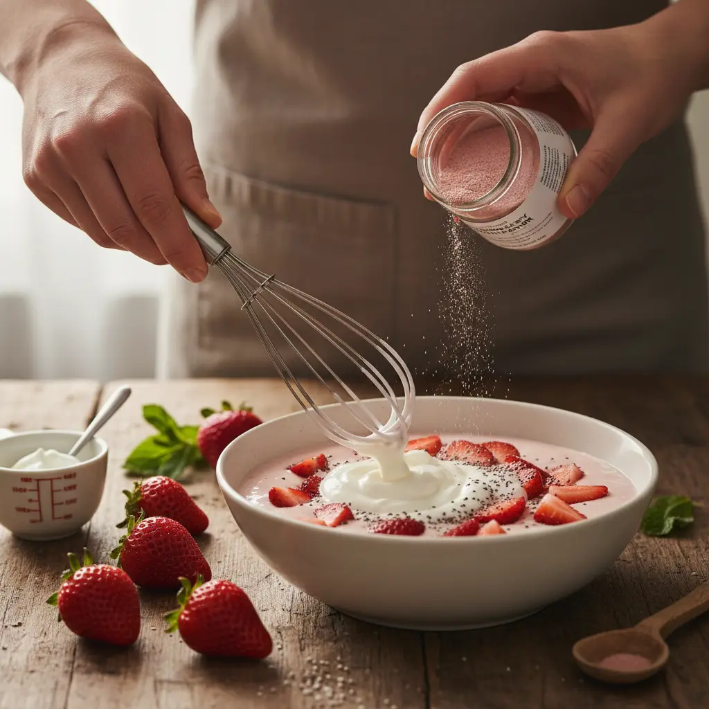 Strawberry Protein Pudding: 3 Steps to Sugar-Free Success — detail