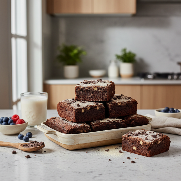 Ilustração editorial: Viral Protein Brownies: 12-Minute Air Fryer Success